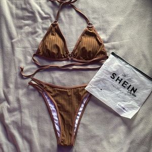 Shein Halter Ring Triangle Bikini Set